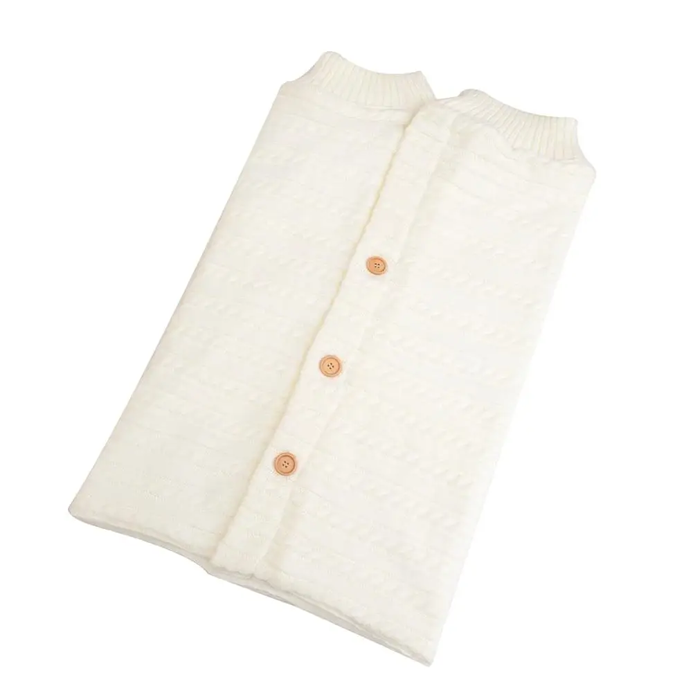 Пуговица спальный конверт для малышей уличная детская коляска шерсть вязание плюс бархат толстые теплые детские Пеленальное Одеяло