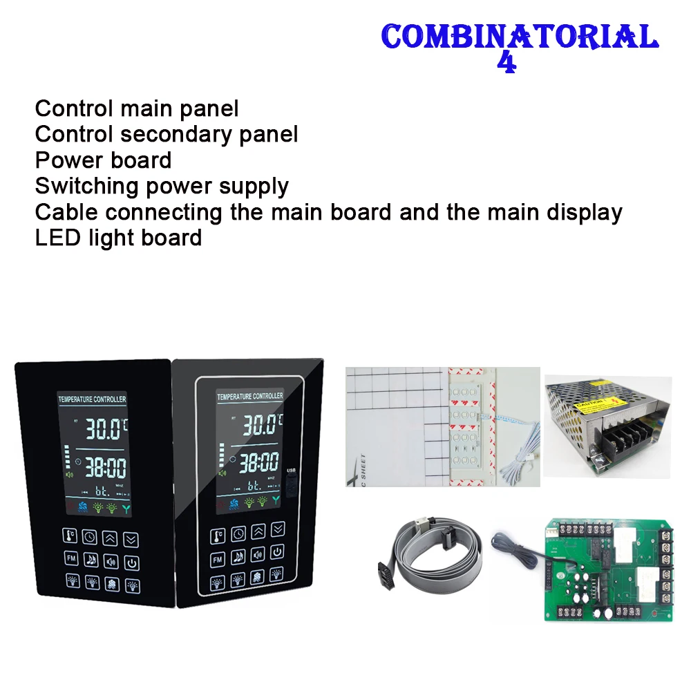 LCD Sauna Room Control Panel with Multi functions output of heat, mp3, FM, ligh - Цвет: Combination 4