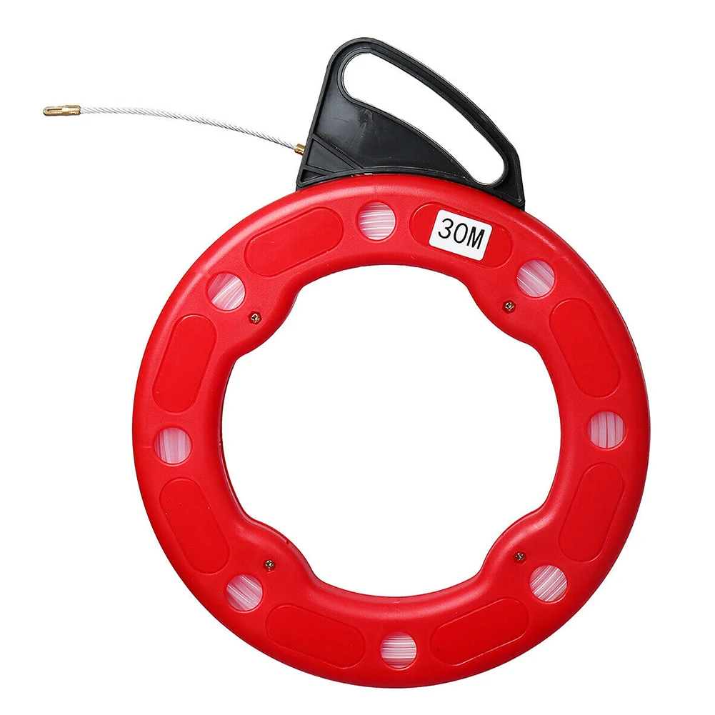 Canalização de Cabo Linha de Parede Eletricista Construção Primavera Cabeça Flexível Rodder Fio Extrator Peixe Fita Ferramenta 30m 9 cabeça flexível rodder linha de parede fio