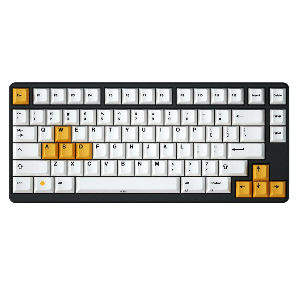 Вишневый профиль Белый Желтый цвет Keycaps краситель Sub черный принт толстый PBT для
