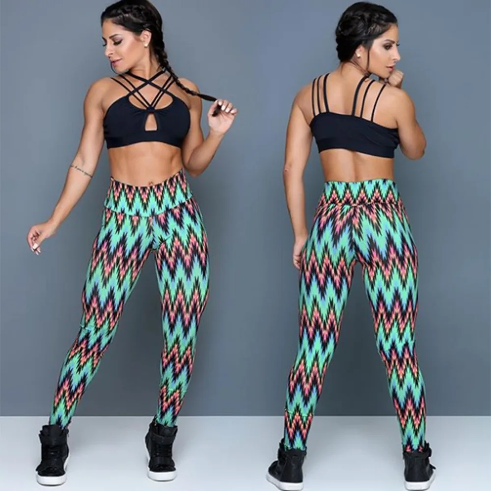 High Waist Sports Women Push Up Fitness New Elastic Force Polyester Leggings Fashion Skinny Ladies Workout Leggings