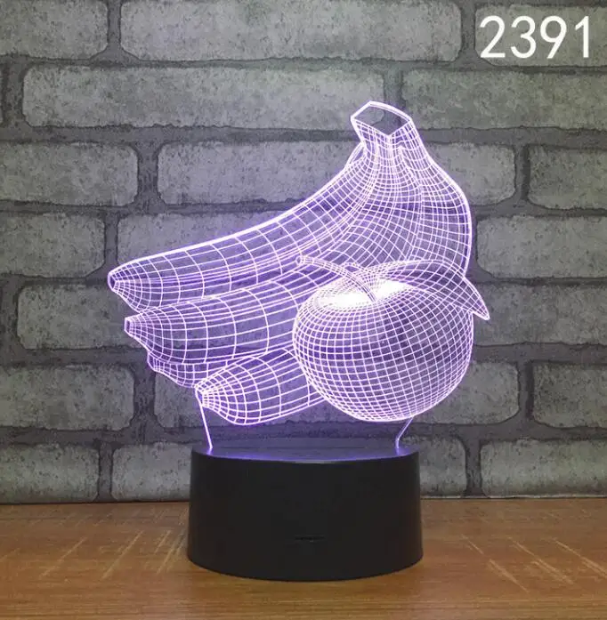 7 цветов абстрактный круг фрукты свет Новинка Светодиодный 3d-ночник настольная лампа сенсорный Рабочий стол свет цвет яркий подарок вечеринка по случаю Дня рождения спальня - Испускаемый цвет: 3d lamp 5