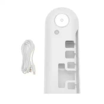 

1PC USB Charging Disinfecting Toothbrush Holder Multi-function UV Sterilization Toothbrush Storage Wall Hanging Home Use White