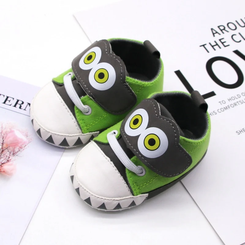 Funny Big Eyes Baby Boys Canvas Shoes Non-slip Breathable Soft Sole Anti-slip Baby Toddler Shoes t