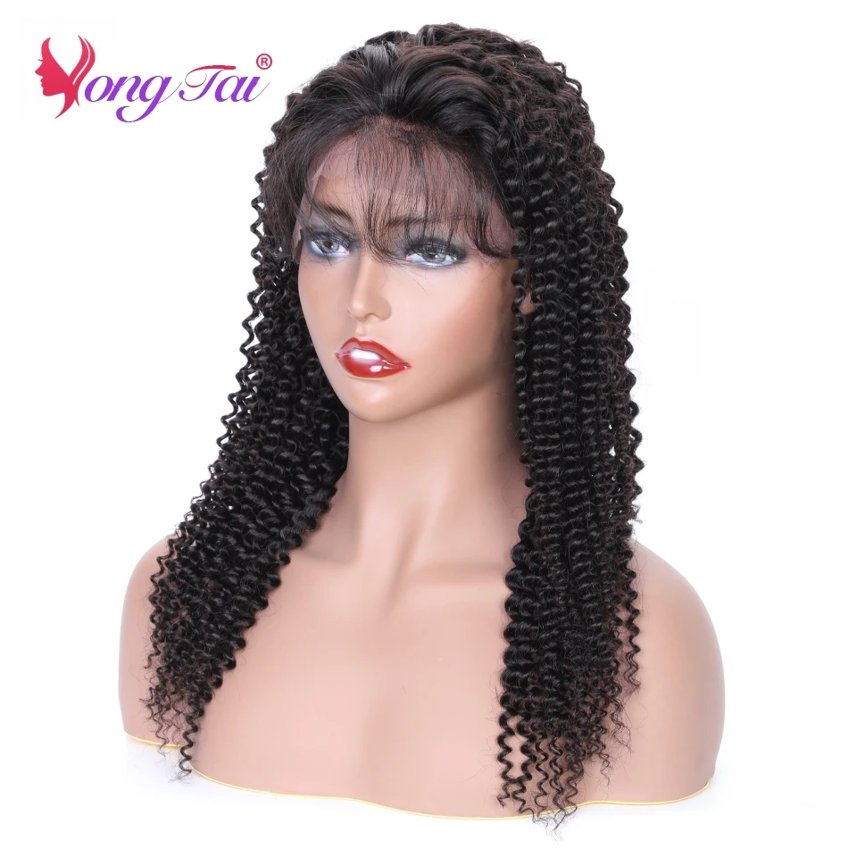 Yuyongtai кудрявые бразильские волосы remy парик Средний коэффициент 1"-28" полностью кружевные человеческие волосы парики натуральные волосы 250 плотность