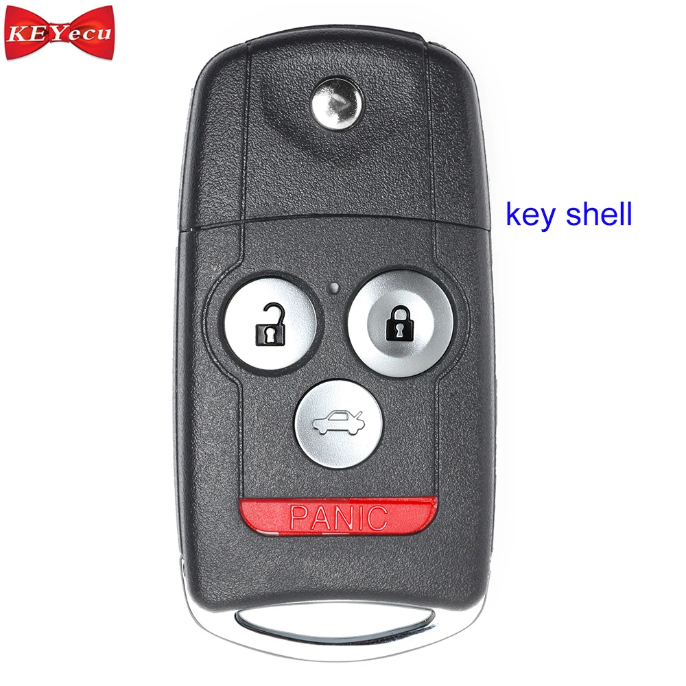 

KEYECU for Acura MDX RDX TL TSX ZDX for Honda Accord Remote Car Key Shell Case Fob Housing Cover 4 Button