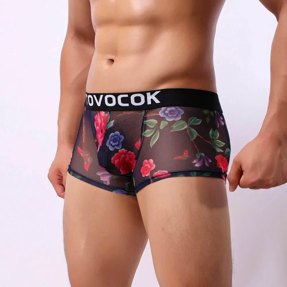 Men's Underwear Boxer Shorts Underpants Transparent Bulge Pouch Soft Panties Sexy Boxershorts Underpants Underwear Mens Boxers
