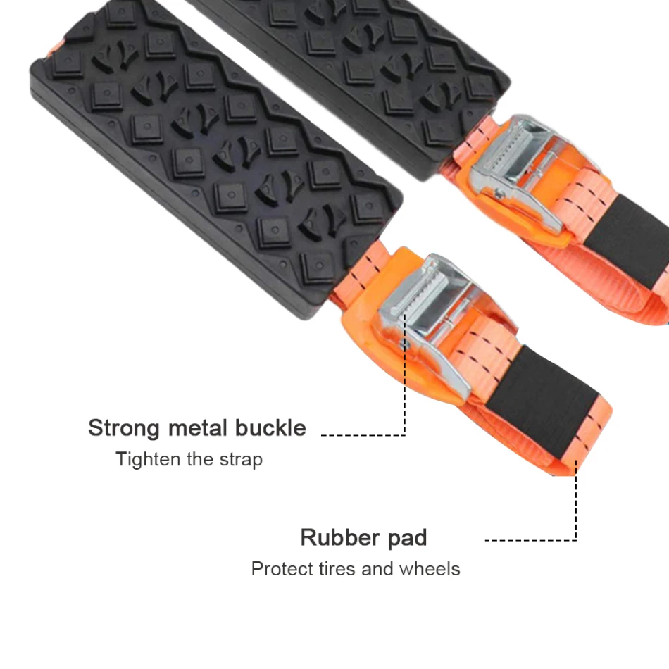 2Pcs Tire Wheel Chain Anti-slip Emergency Snow Chains For Ice/Snow/Mud/Sand Road Safe Driving Truck SUV Auto Car Accessories