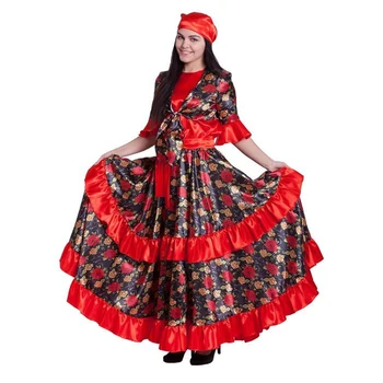 

Women's suit "Gypsy", blouse, skirt, scarf, belt, size 44-46, color red