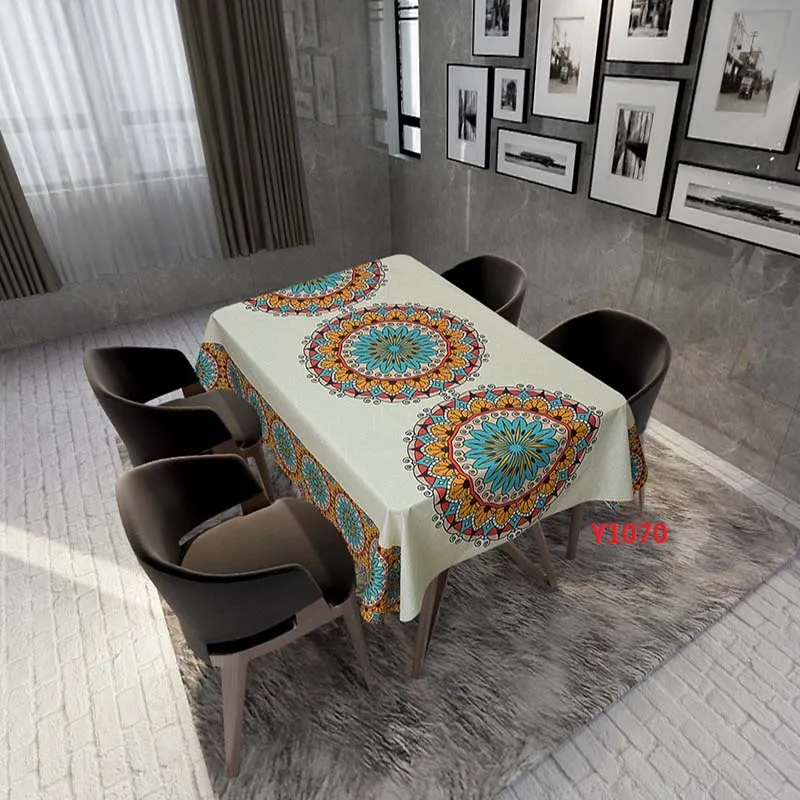 

Waterproof and anti-pollution national wind Mandala Muslim polester cotton digital printing tablecloth fabric c ok