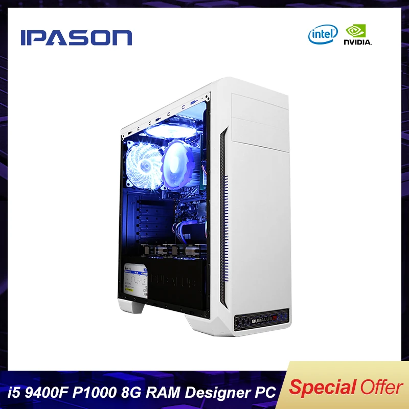 Профессиональная видеокарта IPASON i5 9400F/P1000 DDR4 16 Гб RAM 480 ГБ|Настольные ПК| |