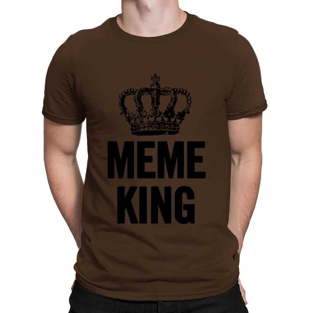 Черная футболка Meme King, известный большой размер, вязаный Топ в стиле хип-хоп, футболка для мужчин, классический тренд, Летний стиль, забавная футболка