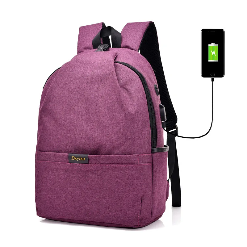

2018 New Style Casual Mortise Lock Anti-Theft Backpack Computer Bag USB Charging Headphone Jack Backpack School Bag