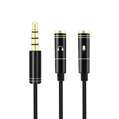 30pcs 3 5mm Jack Headphone Mic Audio Splitter Gold Plated Aux Extension Adapter Cable Cord for Computer PC Microphone