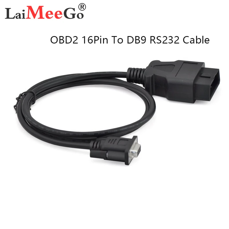 OBD 2 кабель 16 Pin к DB9 гнездовой последовательный порт RS232 разъем адаптера