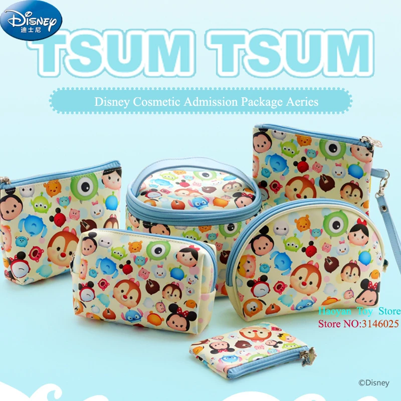 Genuine Disney 6 Pieces Set Tsum Tsum Mickey Multifunctional Women S Bag Wallet Small Object Storage Bag Fashion Girl Gift Cosmetic Bags Cases Aliexpress