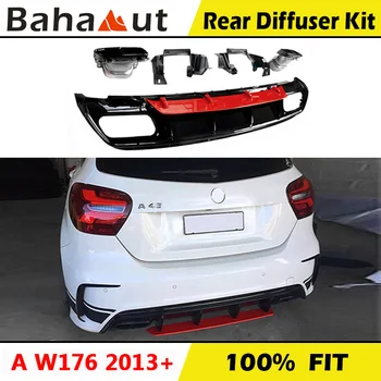 

Car Rear Bupmer Diffuser Body Kit for Mercedes Benz A Class W176 A45 Stainless Steel 4 Outlet Exhaust Pipes A200 A220 A250 2013+