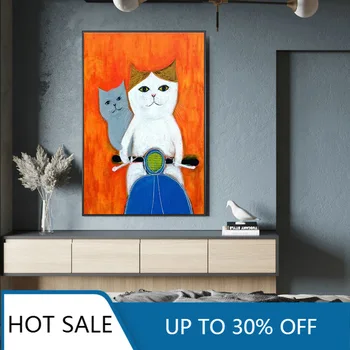 

Christmas Canvas Painting Modern Cartoon Posters Prints Cute Cat Wall Picture For Living Room Kid's Bedroom Home Decor Nursery