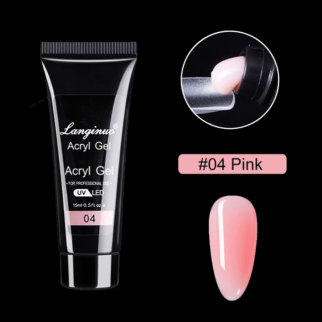 15ml Poly Nail Gel Quick Extensions Builder Extend Nail Art Acrylic Gel Varnish LED/UV Clear White Finger Form Manicure Tool 04