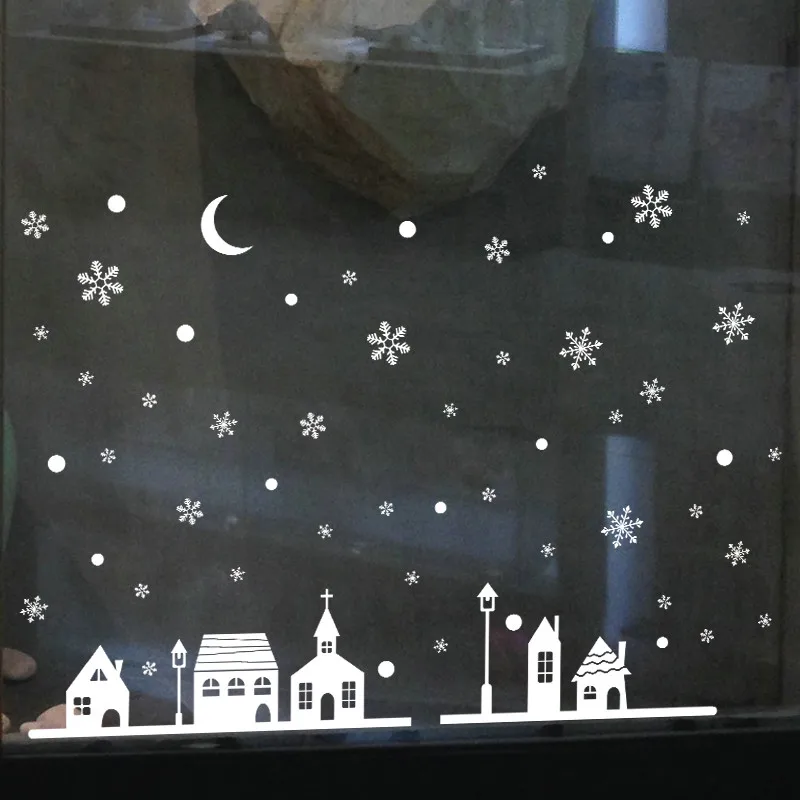 Diy Paper Craft Wall Sticker Christmas Stickers On The Window New Year 2022 Decorations For Home Xmas Новый Год Natal | Дом и сад