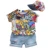 Cool Kid Boys Summer Clothes Outfit With Sunhat Fashion Graffiti Short-sleeved T-shirt Denim Shorts Set Children Pants  Clothing 1