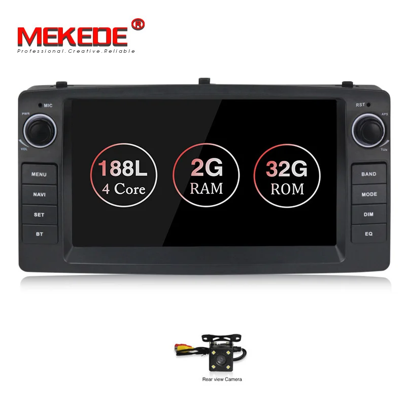 MEKEDE Android 9 автомобильный dvd-плеер для Toyota Corolla E120 BYD F3 2 Din Автомобильный мультимедийный Стерео gps Авторадио Навигация Wifi OBD2 - Цвет: car dvd  camera