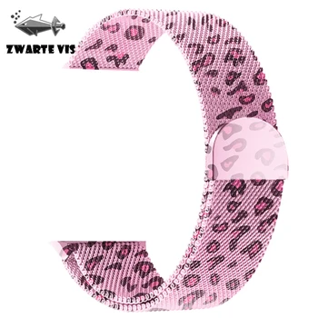 

Stainless steel pink leopard strap band for apple watch band 44 / 40mm 42 / 38mm band for iWatch serice 5/4/3/2 watchband women
