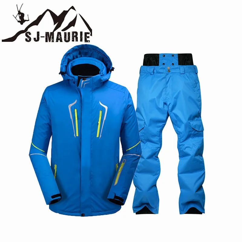 Зимний костюм для сноубординга, Мужская ветрозащитная лыжная куртка+ штаны, уличная спортивная Лыжная одежда, утолщенная теплая одежда skipakken