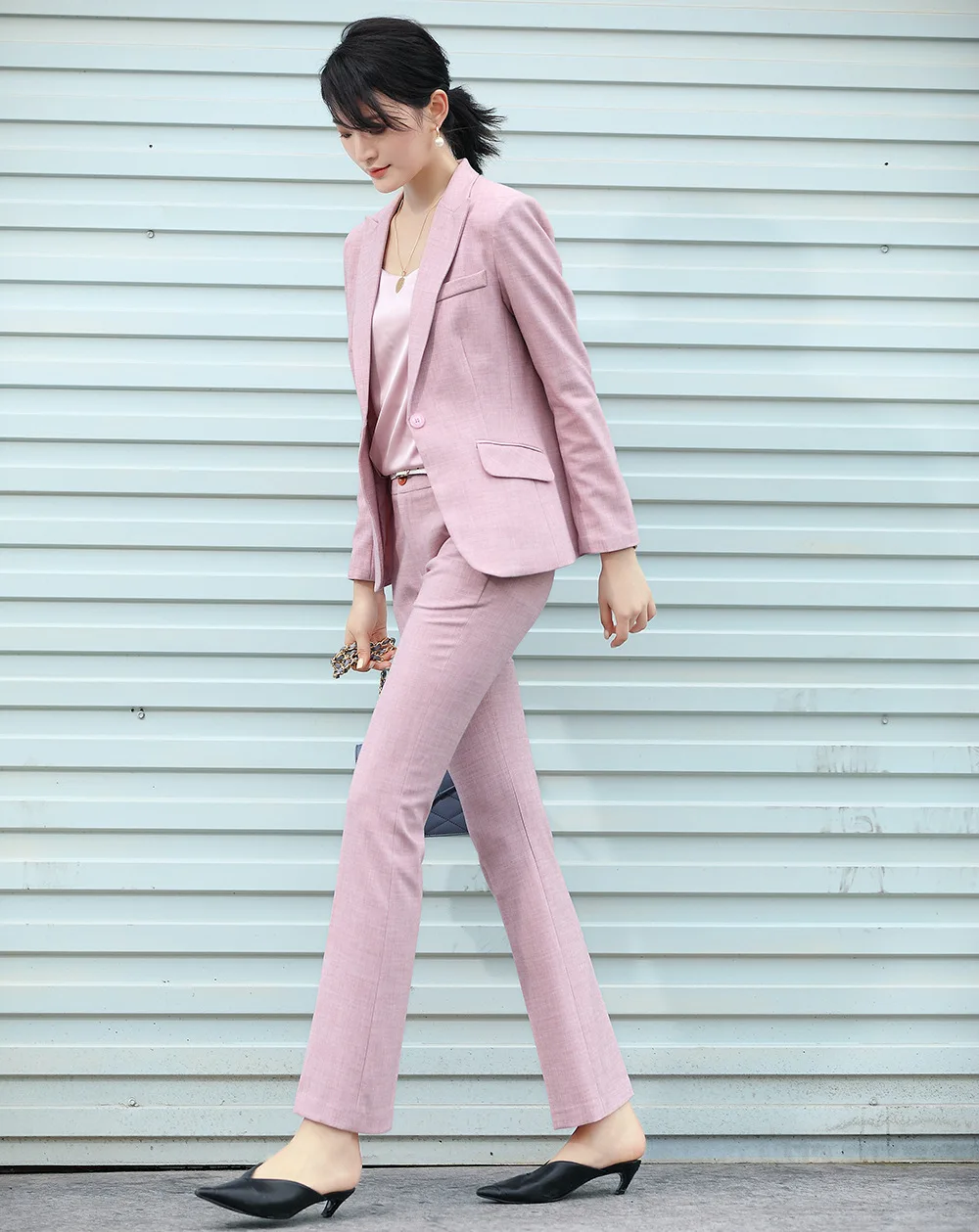High Quality Fashion Formal Pants Suits for Women Work Wear Trouser Suits Blazer Set 2 Piece Pantsuit Black Pink Burgundy Blue