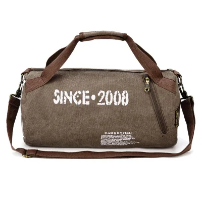Холщовая спортивная сумка, тренировочная сумка для спортзала, для мужчин и женщин, сумки для фитнеса, прочная многофункциональная сумка, уличная спортивная сумка для мужчин - Цвет: Brown