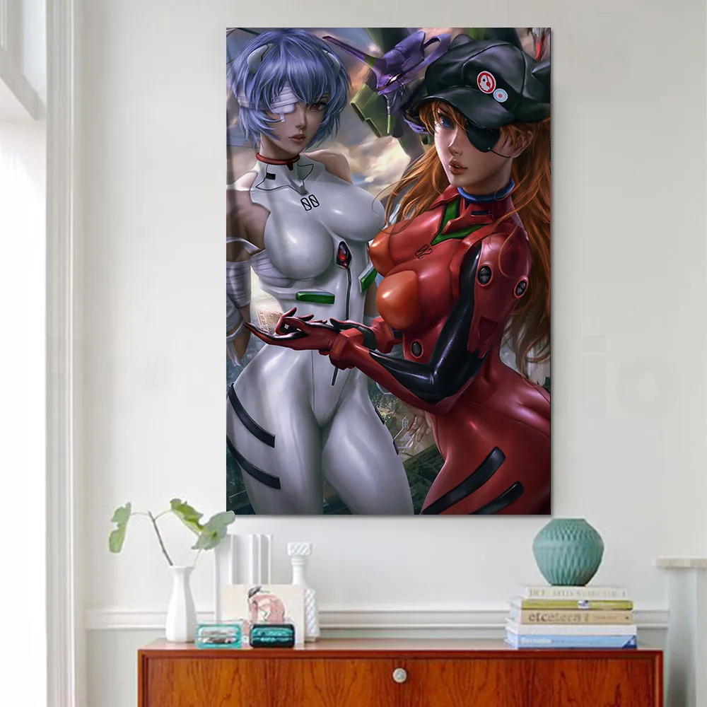 Постер Asuka Langley Soryu из аниме на холсте Eva Ayanami Рей большого размера настенная