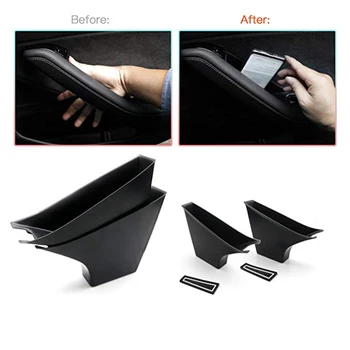 

Rear Storage Box Pocket For Tesla Model 3 2017-2019 Black Accessories 2pcs Car