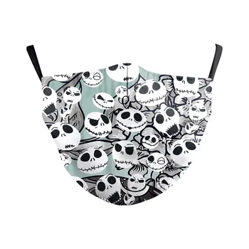 

Mouth Mask Cartoon Cute Skull Print Reusable Mask Washable PM2.5 Air Filter Protective Mouth Face Mask Dust Protective