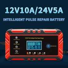 Chargeur de batterie de voiture Intelligent, Kit d'outils de charge rapide, AC 110V-240V AGM GEL humide, réparation acide de plomb, 12V 24V, en Stock espagne