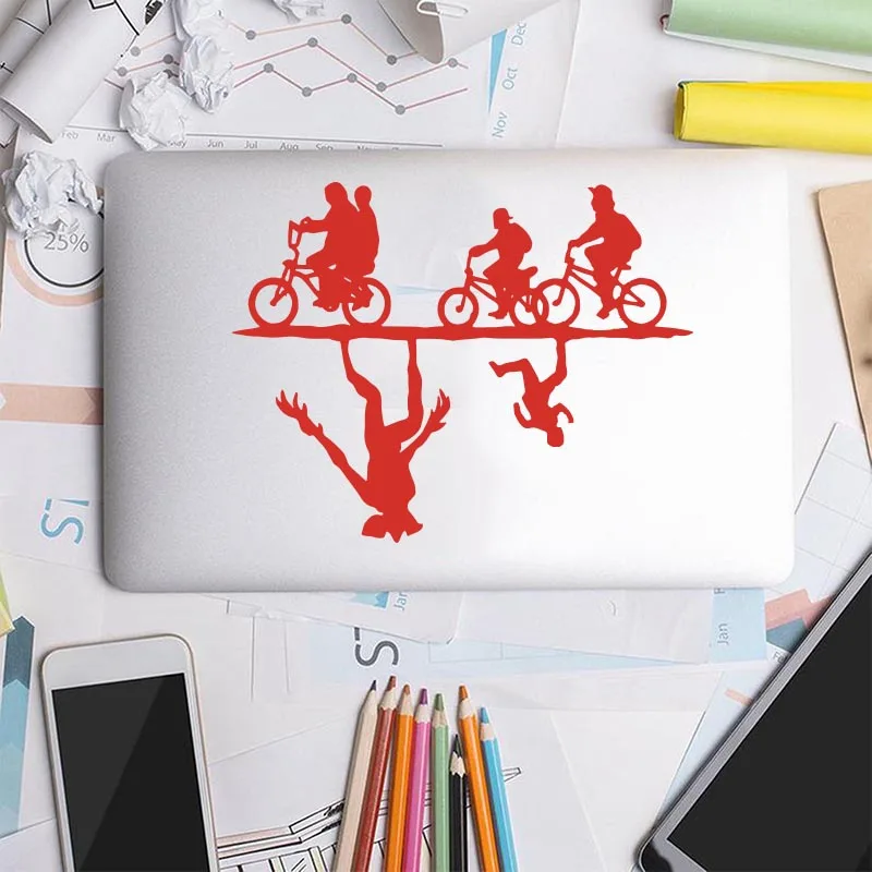 Cartoon Stranger Things Laptop Car Sticker Decal Modern Stranger Things Computer Vehicle Decal Vinyl Sticker Decor (1)