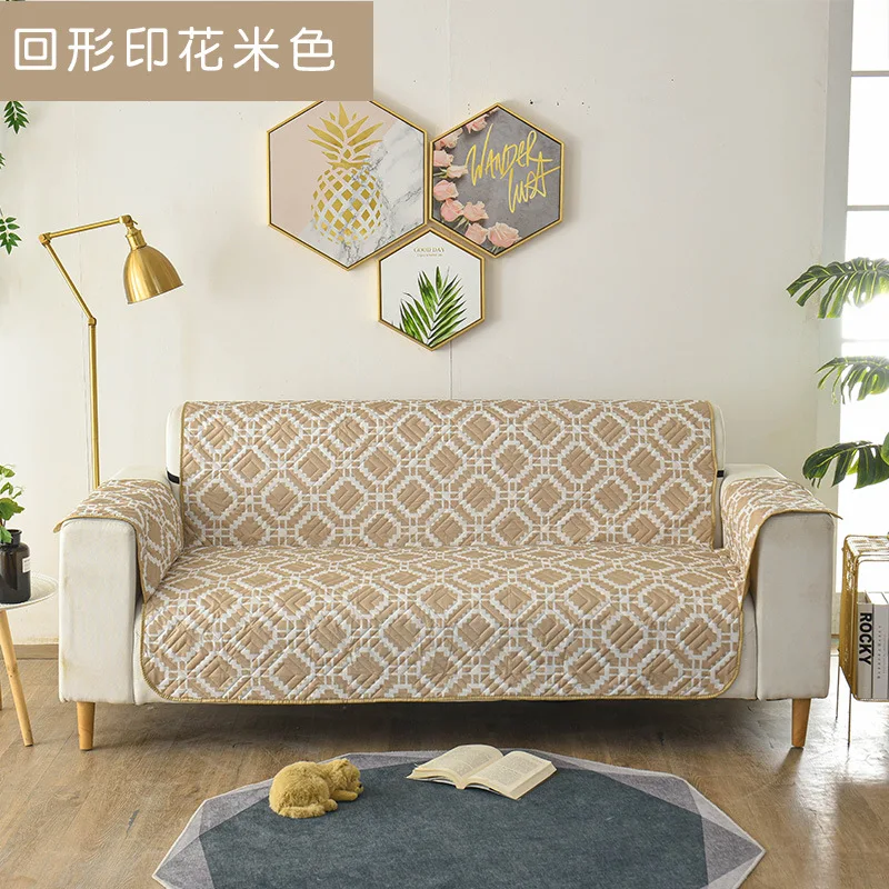 beige style B Водонепроницаемый Противоскользящий чехол для дивана, двусторонний чехол для дивана, мебельный протектор для домашних животных, детей, собак, кошек, подлокотников, чехлов - Цвет: beige style B