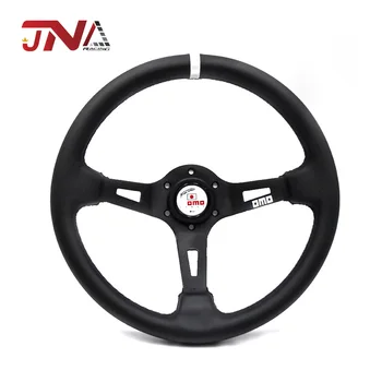 

Universal Steering Wheel with Silvery Button Racing Leather Steering Wheel