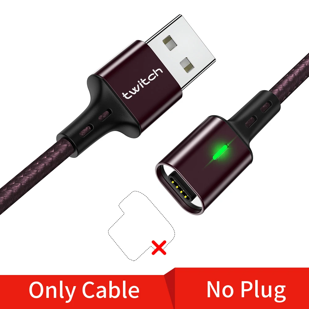 Магнитный кабель Twitch T03 Micro usb type C Магнитный usb-кабель для зарядки Microusb type-C Магнитный зарядный провод Usb c для iphone 11 - Цвет: Onlye Red Cable