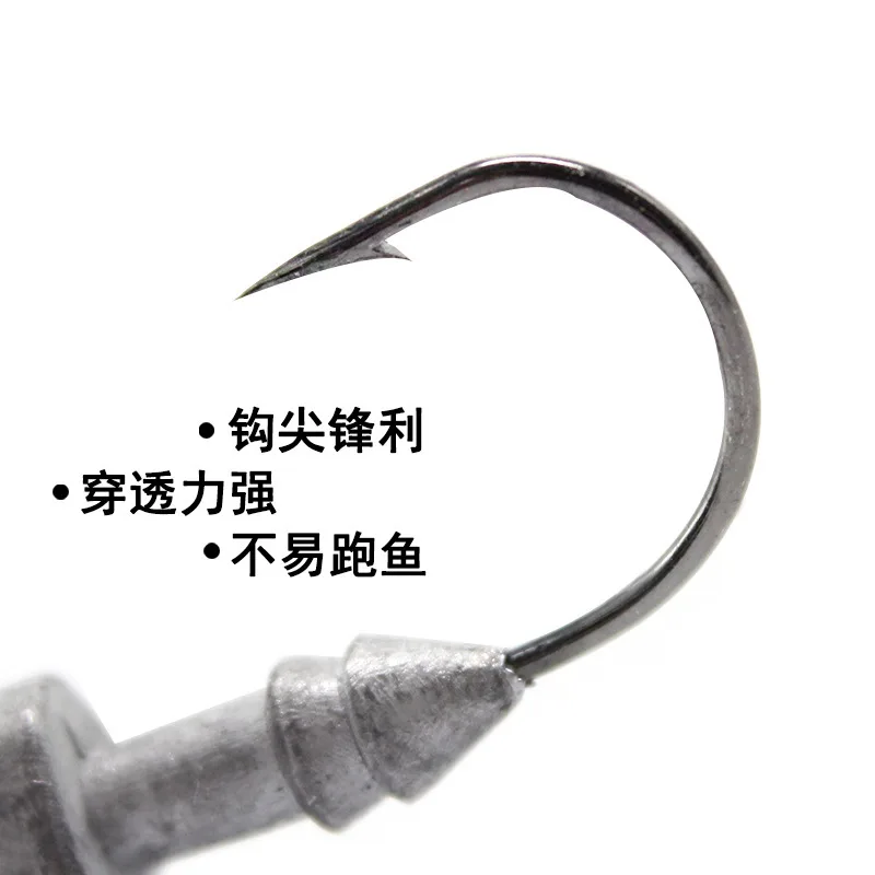 5PCS 3.5g-33g Jig Head Hook Fish Shape Carbon Steel  Head Fishing Hooks With Treble Fishing Hooks Soft Worm Fishing Accessories 6