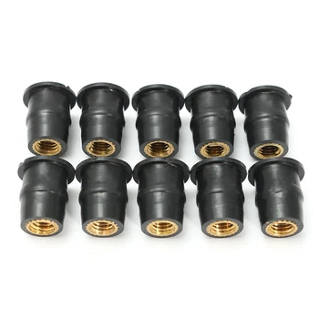 

10pcs Motorcycle 5mm Metric Rubber Well Nuts Windscreen Windshield Fairing Cowl Accessories Fit for all Metric M5 Bolts