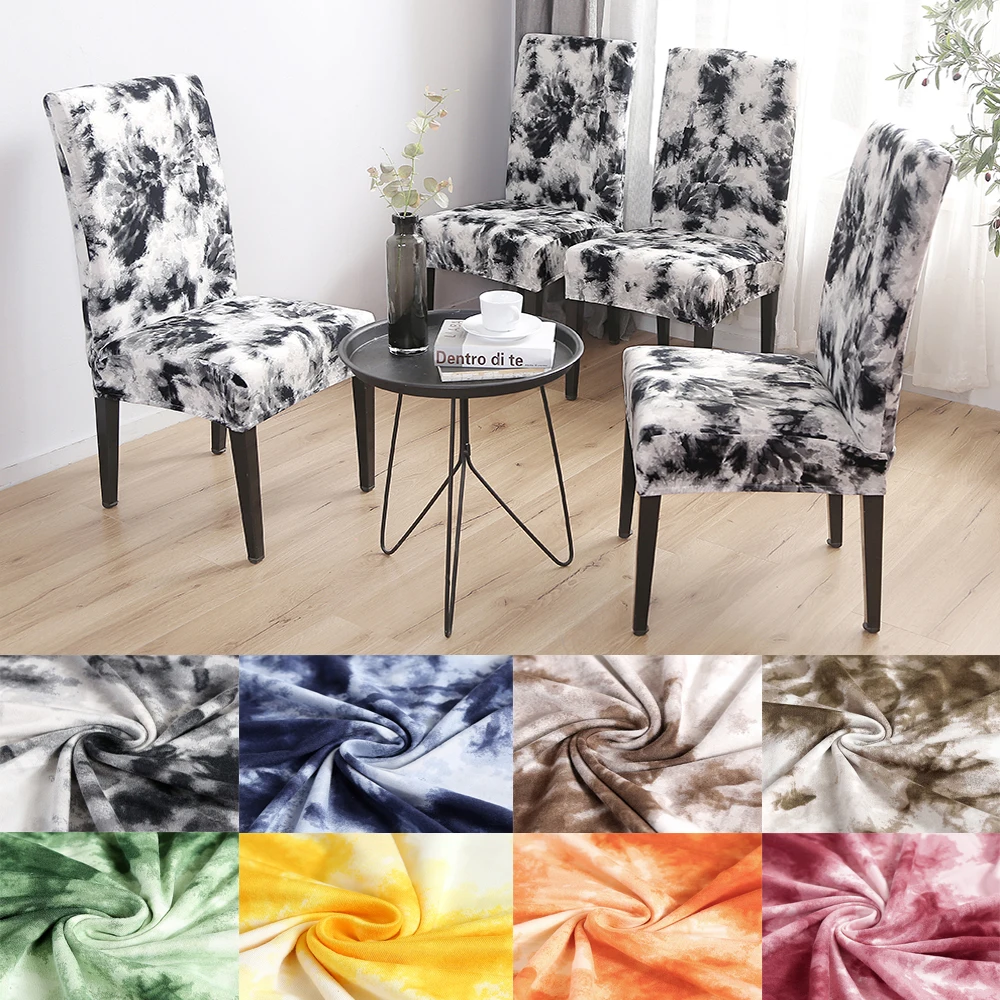 

Flower Printing Chair Covers Spandex Stripe Stretch Elastic Cover Chair Cover Dining Chair Modern Removable For Kitchen Wedding