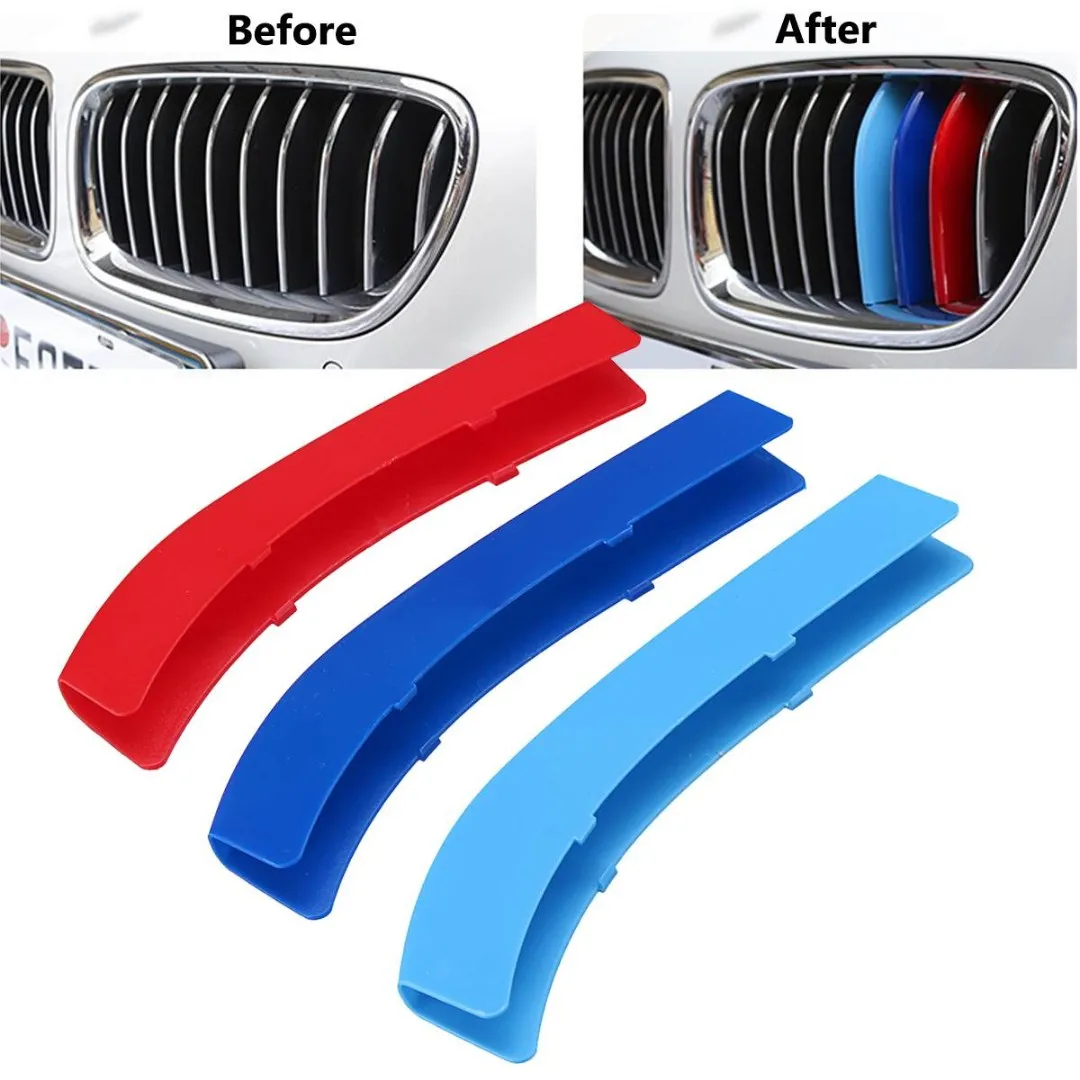 Lining on the grille BMW F10 5-Series 2014-2017 3-колор (lattice 10 ribs) moulding trim Chrome tuning | Автомобили и