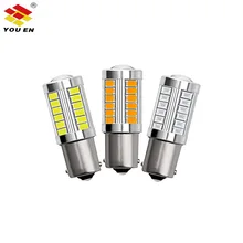YOUEN Универсальный 1156 Ba15s 33SMD P21W 660 люмен супер яркий светодиодный поворота Стоп сигнал светильник Светодиодные лампы 12V
