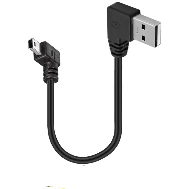 USB 2.0 męski na Mini USB w górę lewego prawego kątowego kabla 90 stopni 0.25m 0.5m 1.8m 3m 5m dla kamery MP4 Tablet