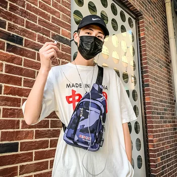 

2020 New Style Fashion Camouflage Men Breast Package Casual Oxford Cloth Waterproof Crossbody Bag Chest xie bei bao Wallet