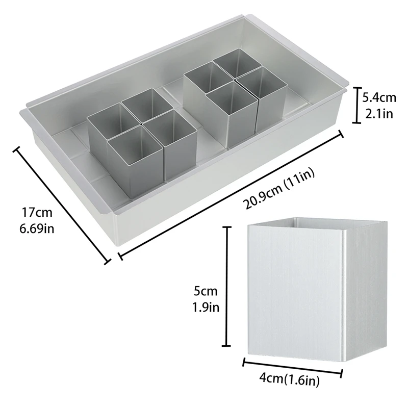 Aluminum Alloy Rectangular Cake Mould Baking Tray Letter Number Cake Mould Bakeware Pan Adjustable Mold Chocolate Bakery Bakin
