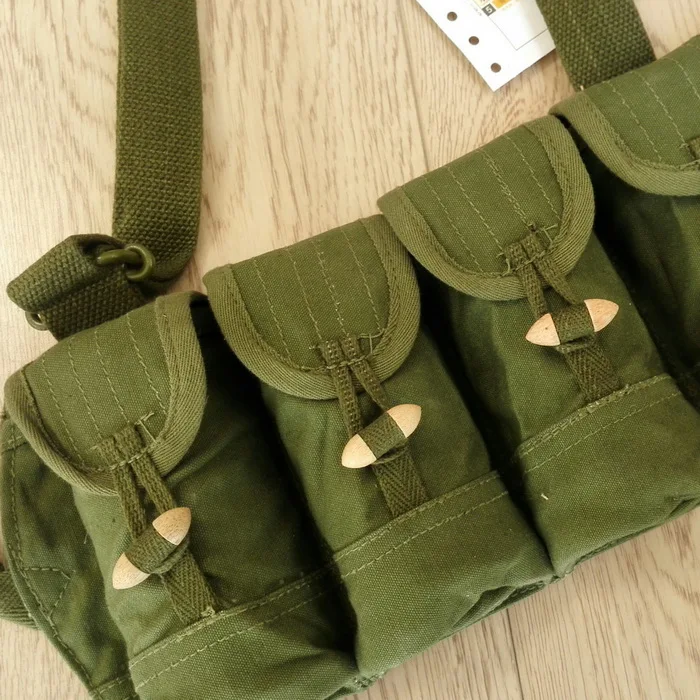 SURPLUS CHINESE MILITARY SKS TYPE 56 SEMI AMMO CHEST-RIG CANVAS BANDOLIER POUCH