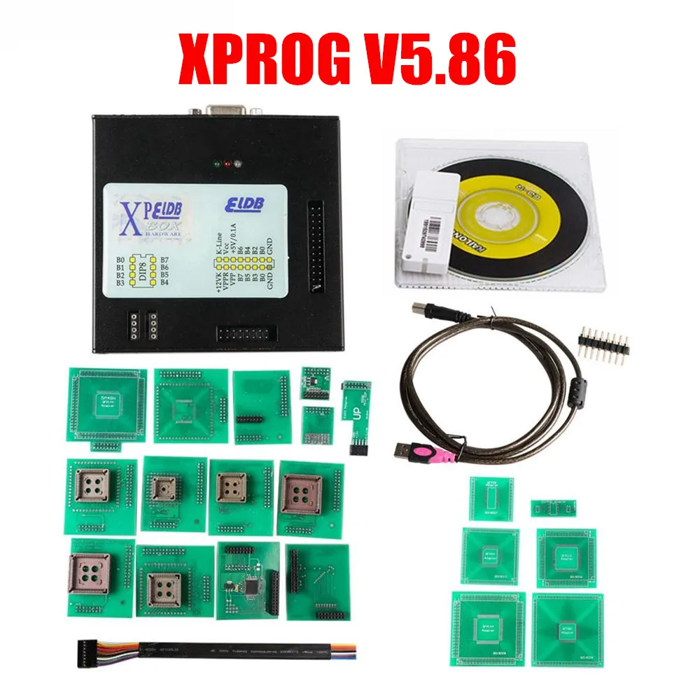 XPROG V5.55 V5.60 V5.84 V5.86 V6.12 черный металлический ящик лучше XPROG M 5,84 ECU программируемый интерфейс Xprog-M V6.12 - Цвет: XPROG V5.86