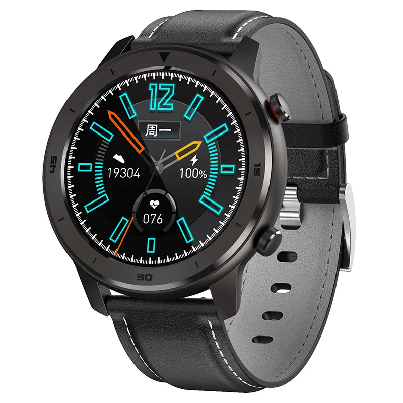 MKS8 умные часы водонепроницаемые модные спортивные часы Bluetooth Шагомер монитор сердечного ритма цветной дисплей умные часы для Android IOS - Цвет: Black leather