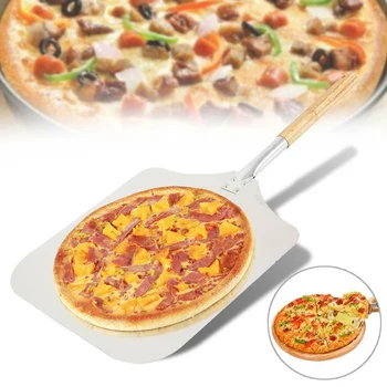 

Peel Square Cutter Cheese Lifting Cookware Accessory Wooden Handle Baking Tool Pastry Pizza Shovel Cake Aluminum Alloy Kitchen